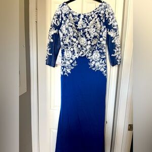 JJs House Royal Blue Dress with White Lace